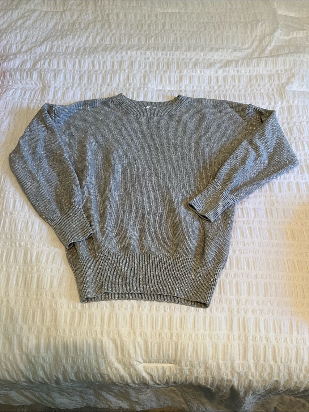 GAP kids Gray with silver thread Crew Sweater